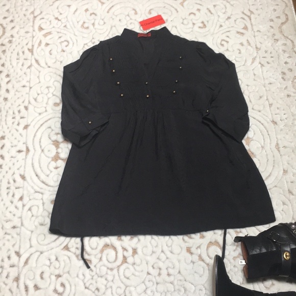 Sheer Button Detail Blouse - Picture 2 of 5